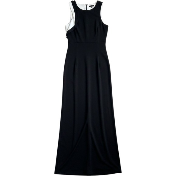 Halston Heritage Dresses & Skirts - Halston Heritage Flounce Gown Black White Crepe Formal Dress Women 2